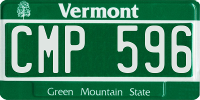 VT license plate CMP596