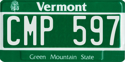 VT license plate CMP597
