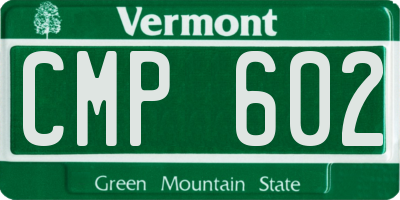 VT license plate CMP602