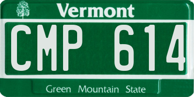 VT license plate CMP614