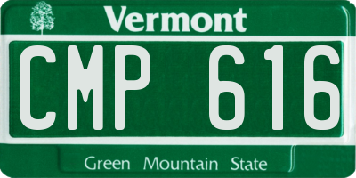 VT license plate CMP616