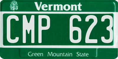 VT license plate CMP623