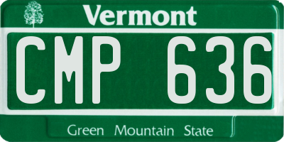 VT license plate CMP636