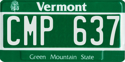 VT license plate CMP637