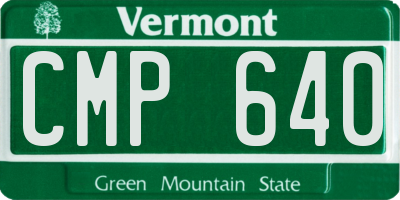 VT license plate CMP640
