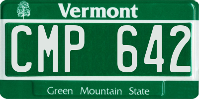 VT license plate CMP642