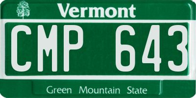 VT license plate CMP643