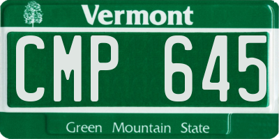 VT license plate CMP645