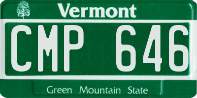 VT license plate CMP646