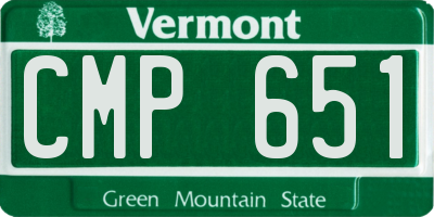 VT license plate CMP651
