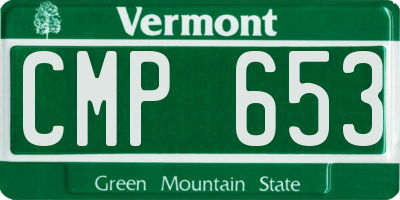 VT license plate CMP653