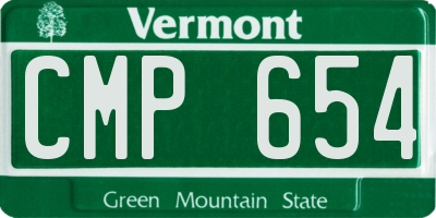 VT license plate CMP654