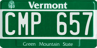 VT license plate CMP657