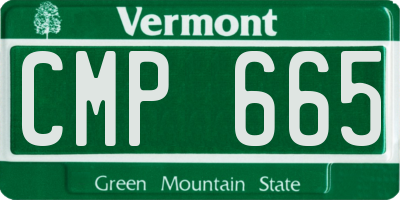 VT license plate CMP665