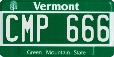 VT license plate CMP666