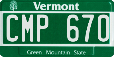 VT license plate CMP670