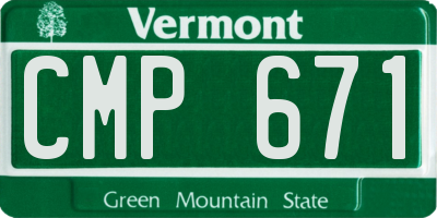 VT license plate CMP671