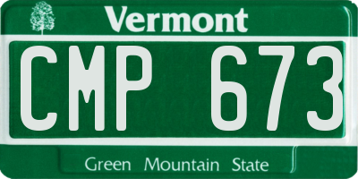 VT license plate CMP673