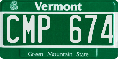 VT license plate CMP674