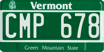 VT license plate CMP678