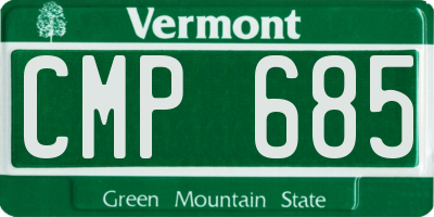 VT license plate CMP685