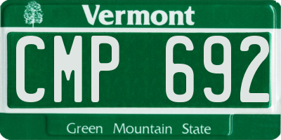 VT license plate CMP692