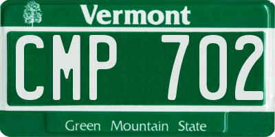 VT license plate CMP702