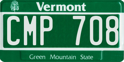 VT license plate CMP708