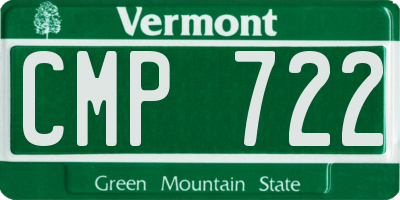 VT license plate CMP722