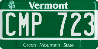 VT license plate CMP723