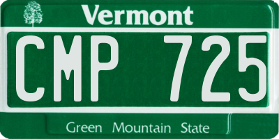 VT license plate CMP725