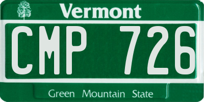 VT license plate CMP726