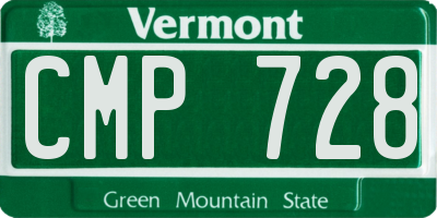 VT license plate CMP728