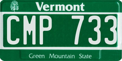 VT license plate CMP733