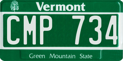 VT license plate CMP734