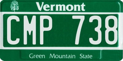 VT license plate CMP738