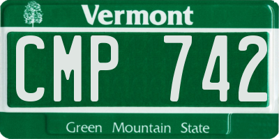 VT license plate CMP742