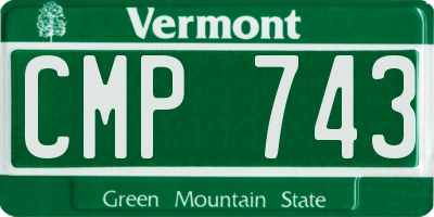 VT license plate CMP743