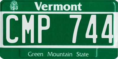 VT license plate CMP744