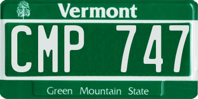 VT license plate CMP747