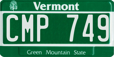 VT license plate CMP749