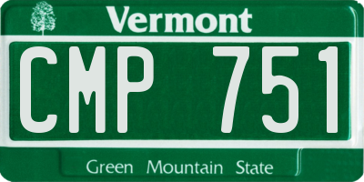 VT license plate CMP751