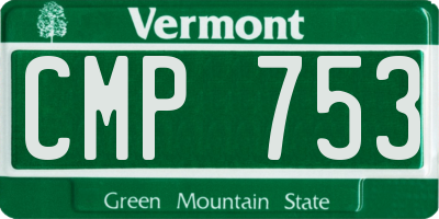 VT license plate CMP753