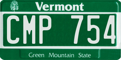 VT license plate CMP754