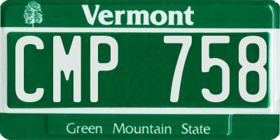 VT license plate CMP758