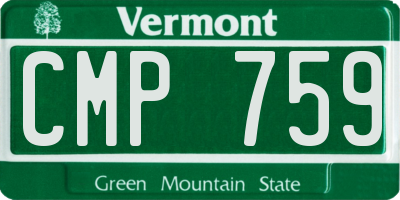 VT license plate CMP759