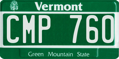 VT license plate CMP760