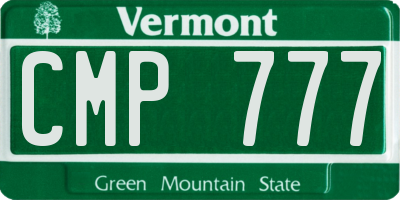 VT license plate CMP777