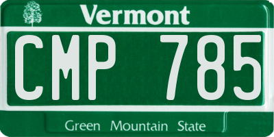 VT license plate CMP785
