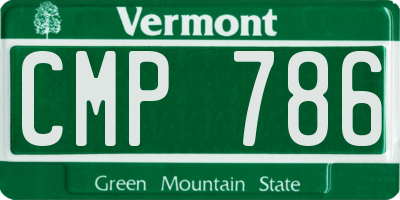 VT license plate CMP786